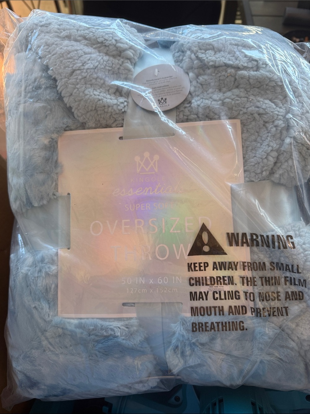 BUY NOW Kingole  Essentials Oversized Super Soft Throw - Light blue